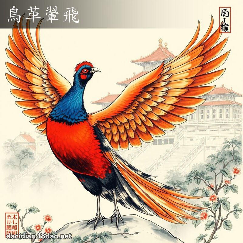 鸟革翬飞 配图