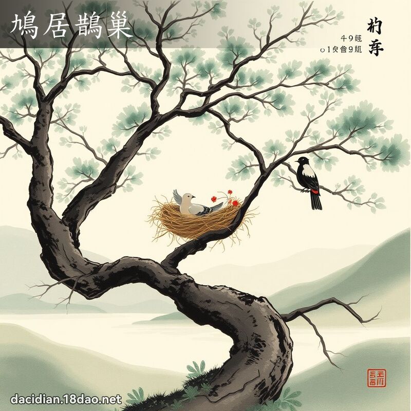 鳩居鵲巢 配图