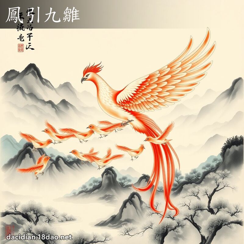 鳳引九雛 配图
