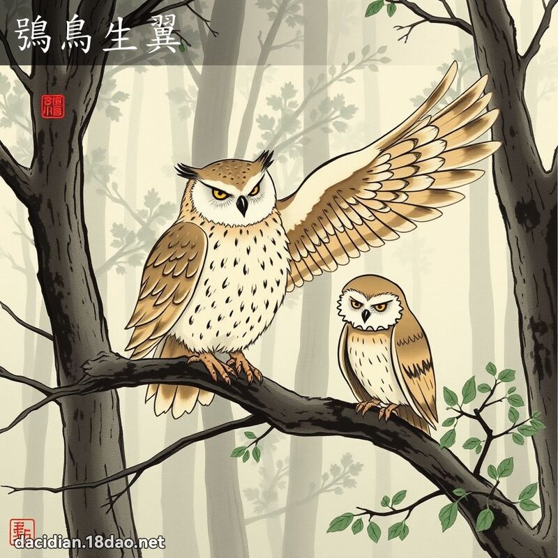 鴞鸟生翼 配图