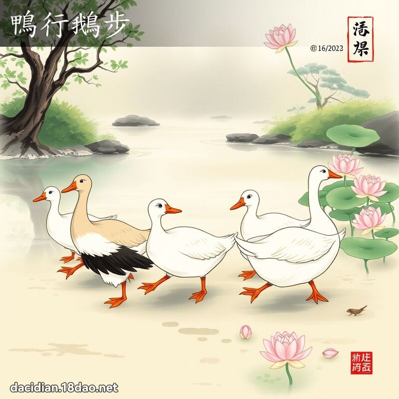 鸭行鹅步 配图