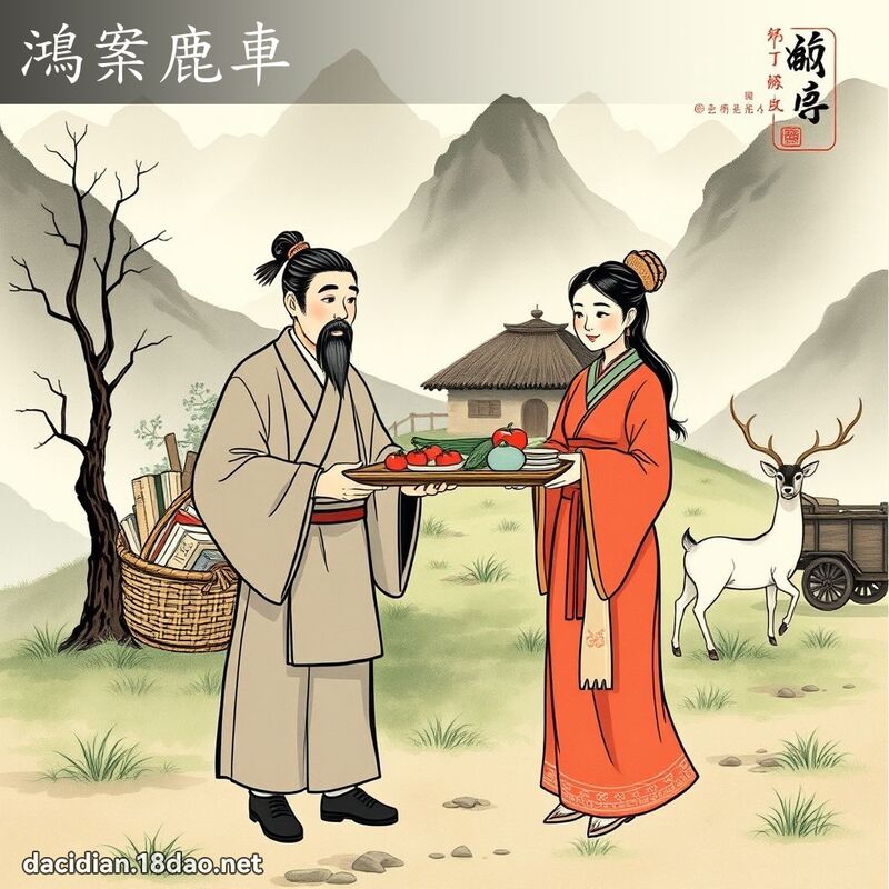 鸿案鹿车 配图