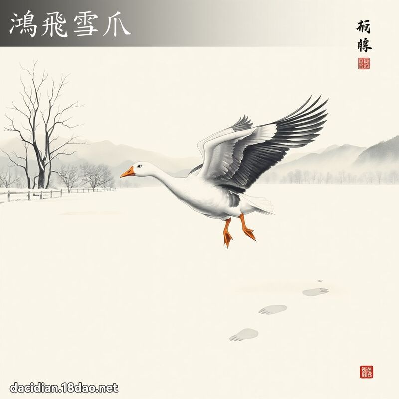 鸿飞雪爪 配图