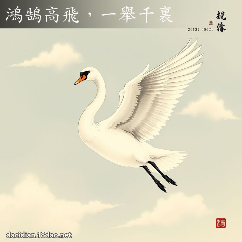 鸿鵠高飞,一举千裏 配图