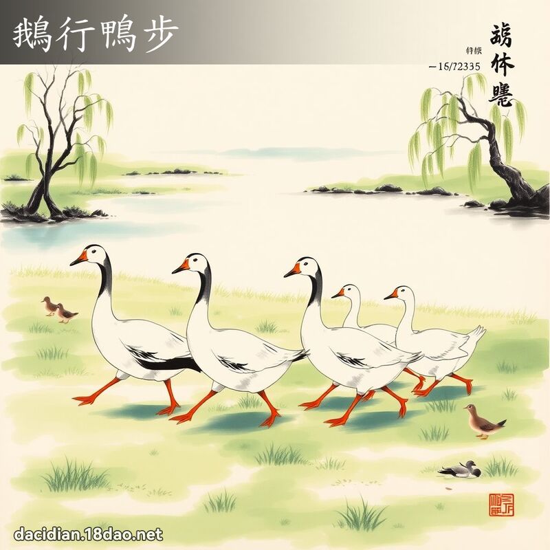 鹅行鸭步 配图