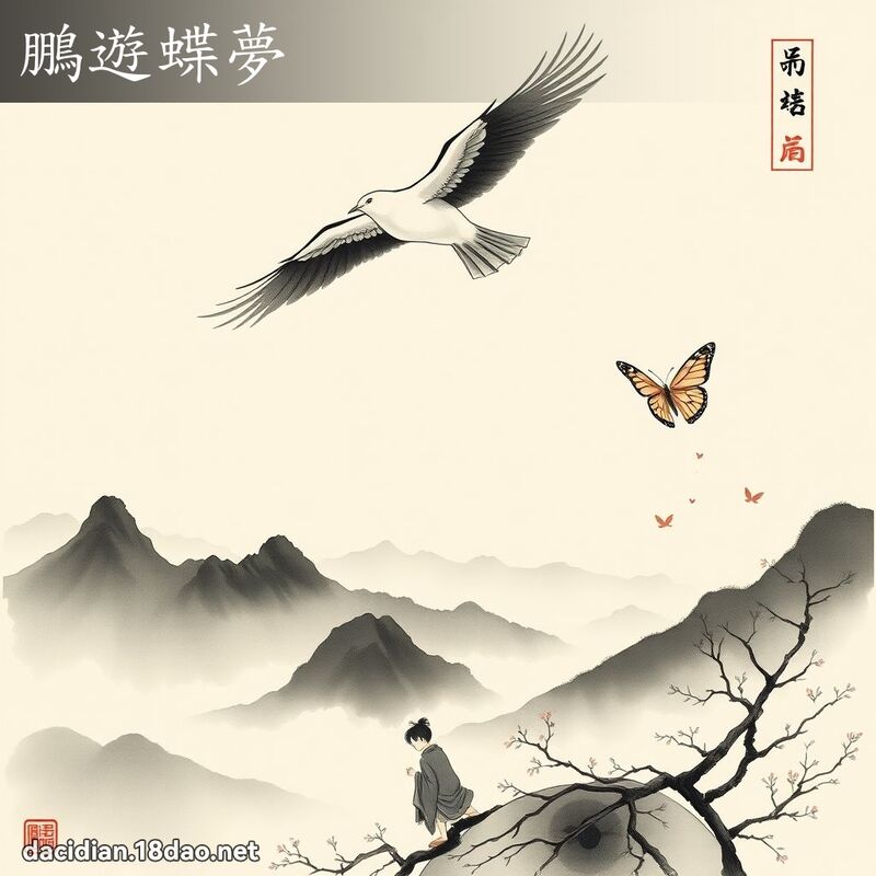 鹏游蝶梦 配图