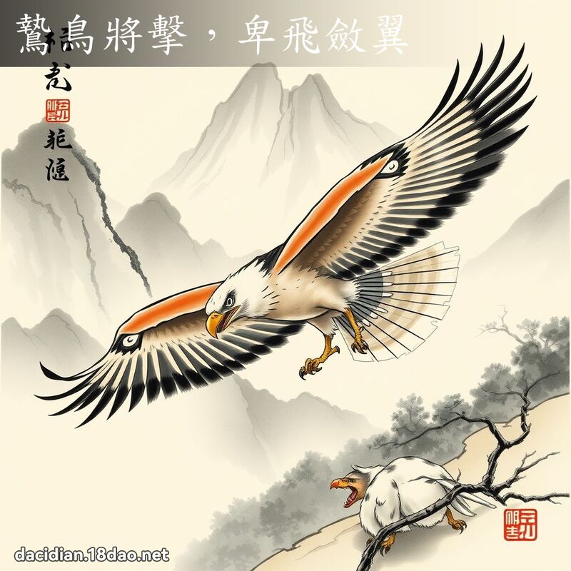 鷙鸟將击,卑飞敛翼 配图