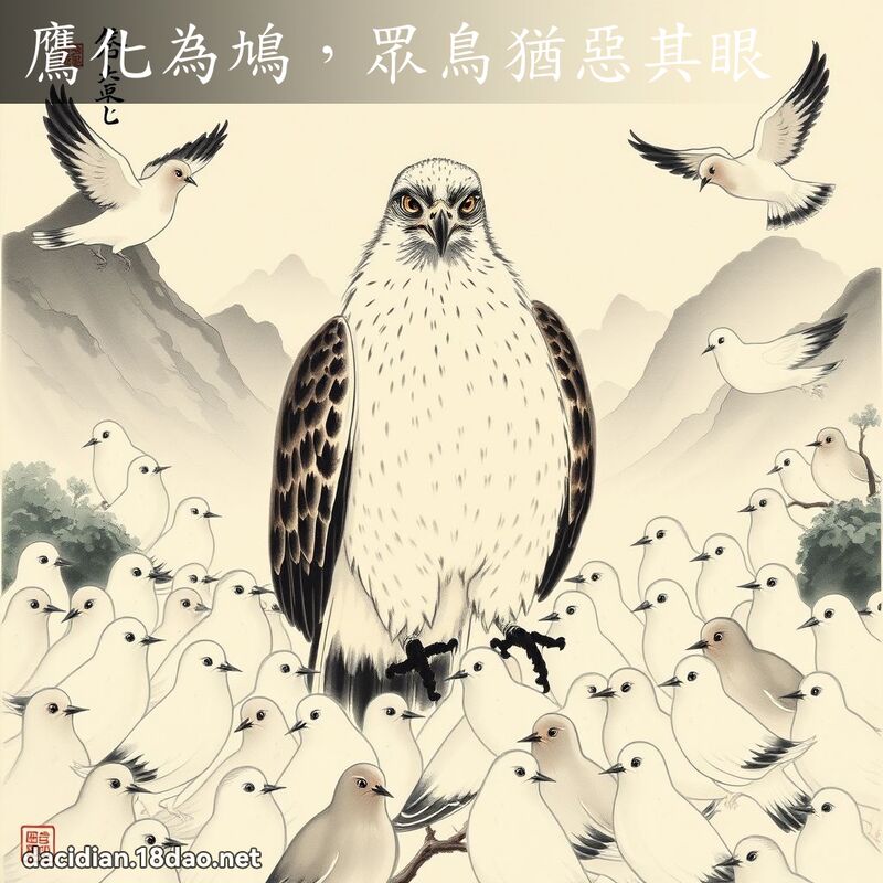 鹰化为鳩,眾鸟犹恶其眼 配图