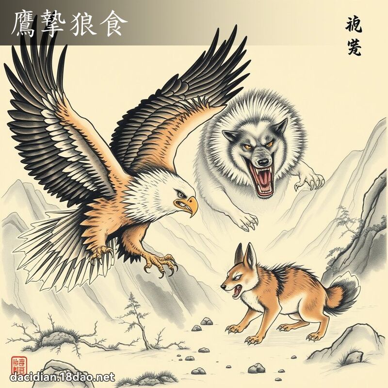 鷹摯狼食 配图