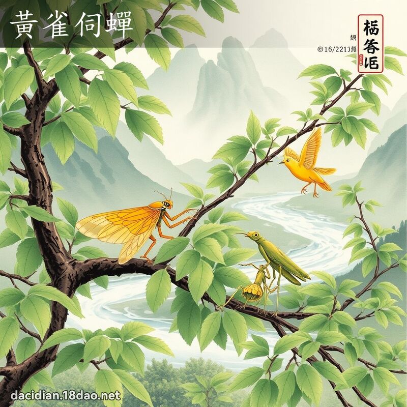 黃雀伺蟬 配图