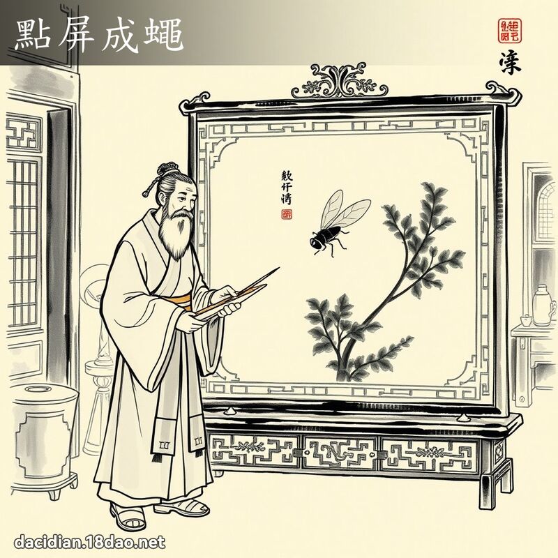 點屏成蠅 配图