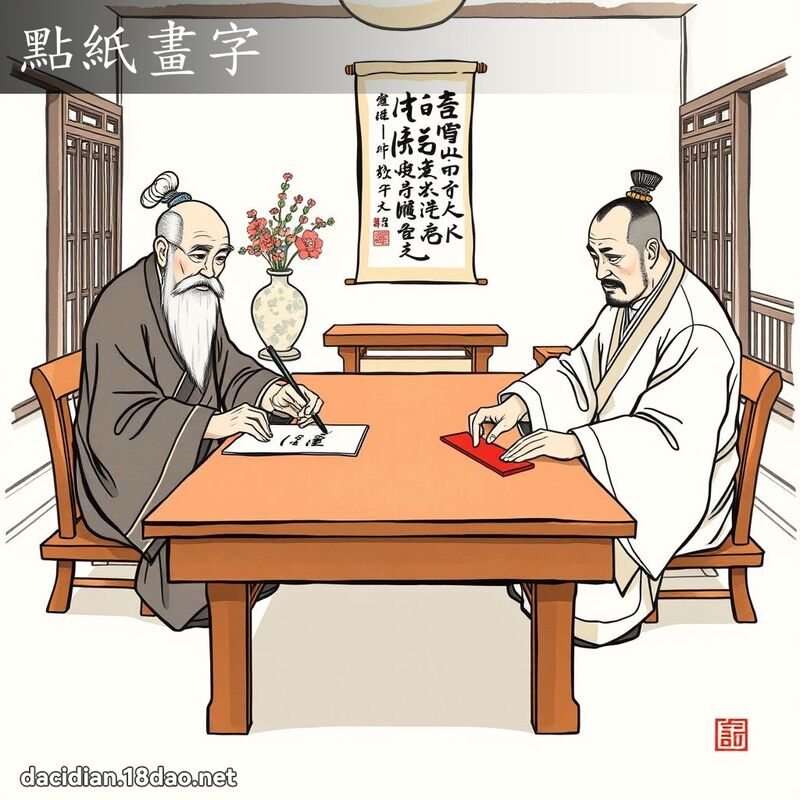 点纸画字 配图