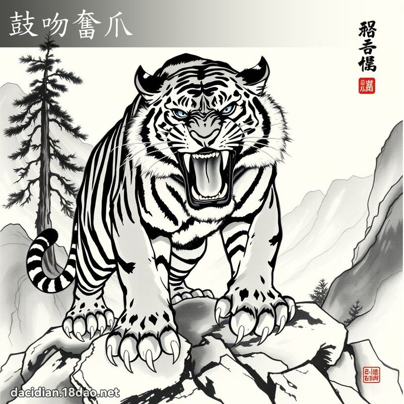 鼓吻奋爪 配图