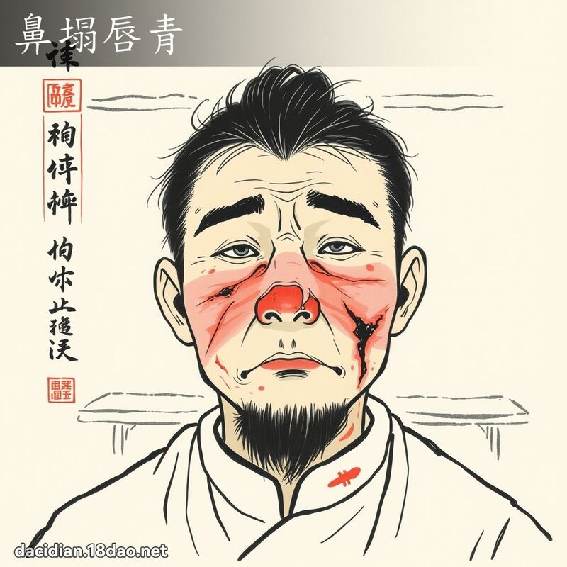 鼻塌唇青 配图