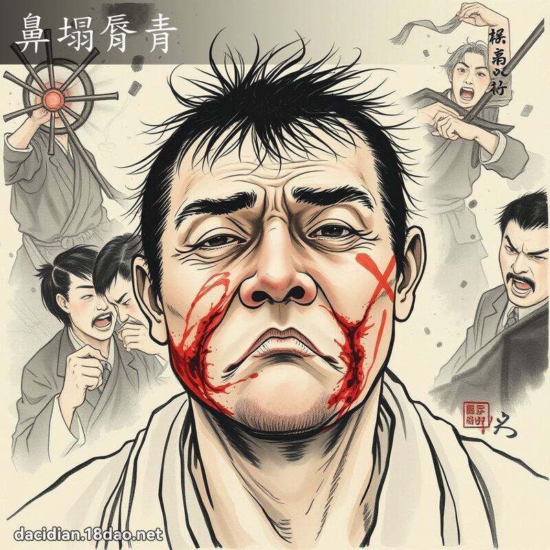鼻塌脣青 配图