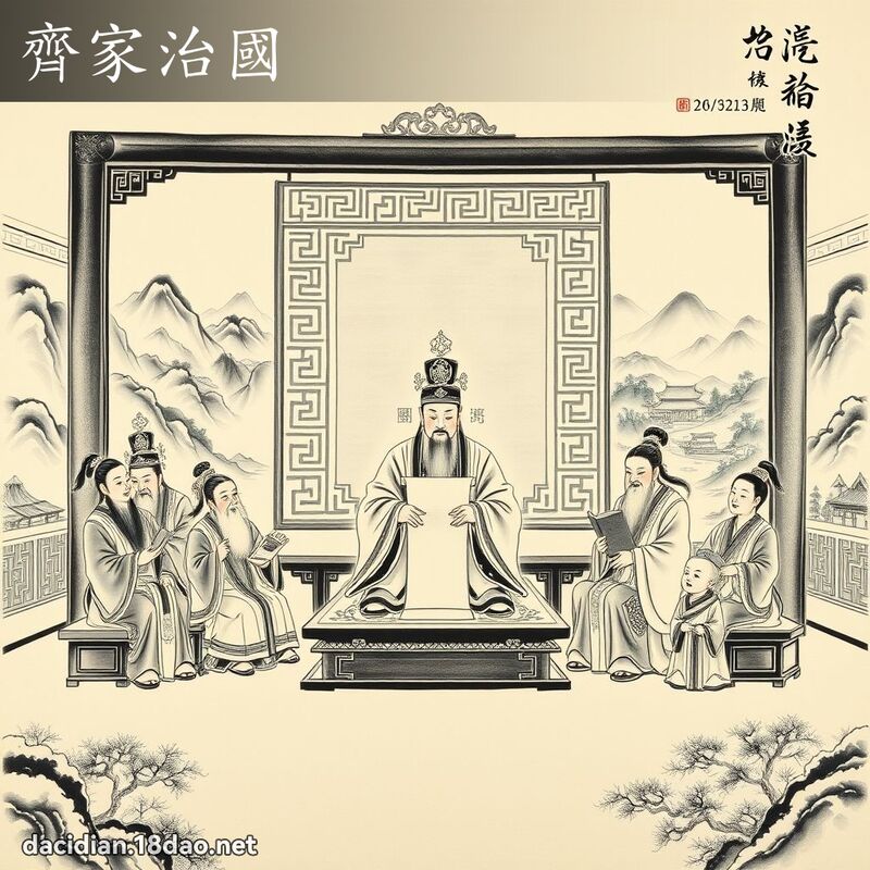 齊家治國 配图