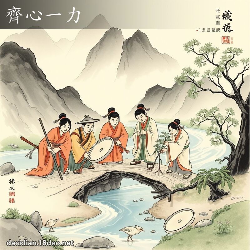 齊心一力 配图