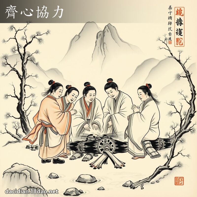 齊心協力 配图