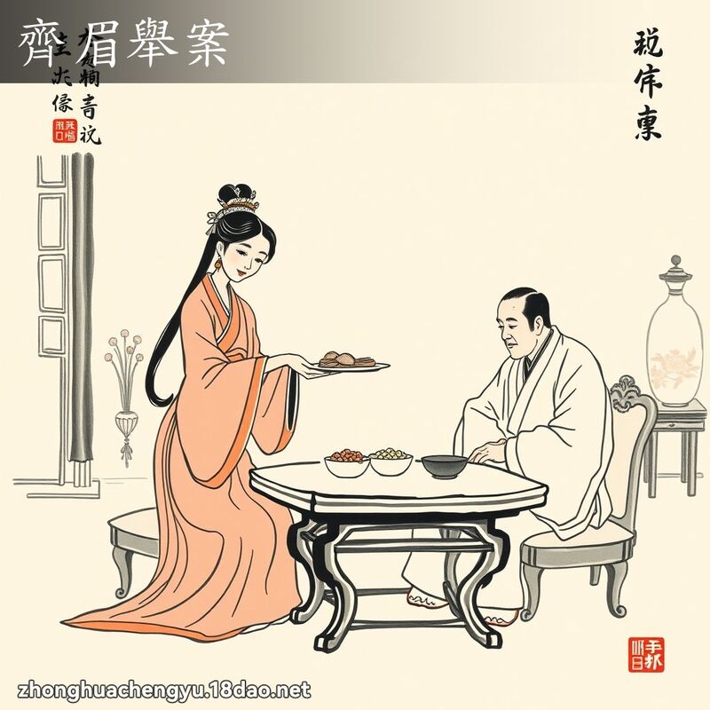 齐眉举案 - 中华成语配图
