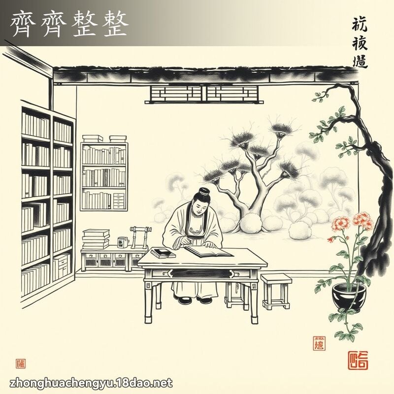 齐齐整整 - 中华成语配图