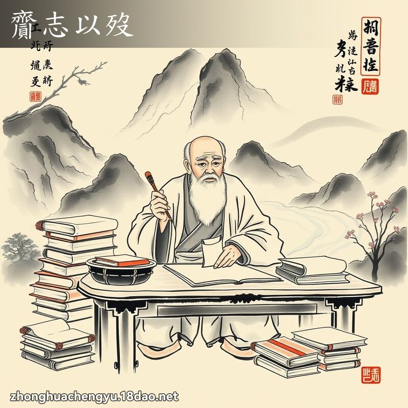 齎志以歿 - 中華成語配圖