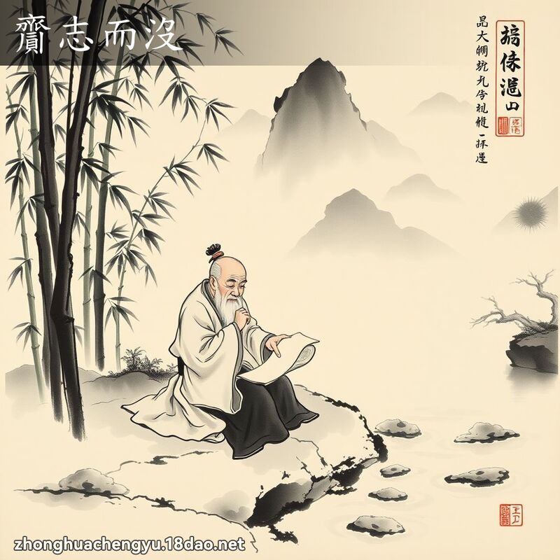 齎志而沒 - 中華成語配圖
