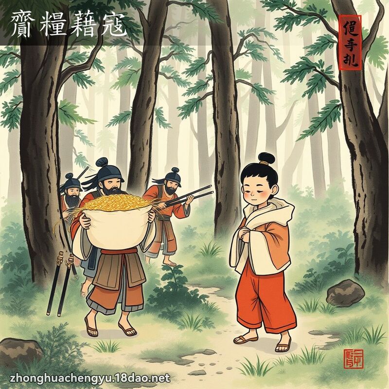 齎粮藉寇 - 中华成语配图