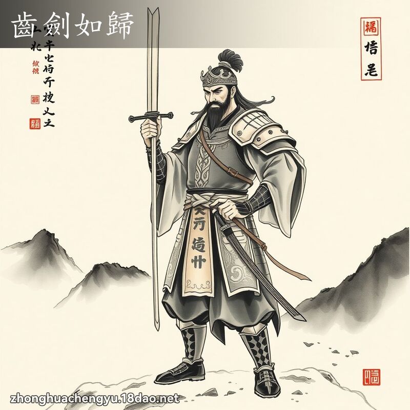 齒劍如歸 - 中華成語配圖