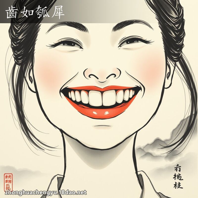 齒如瓠犀 - 中華成語配圖
