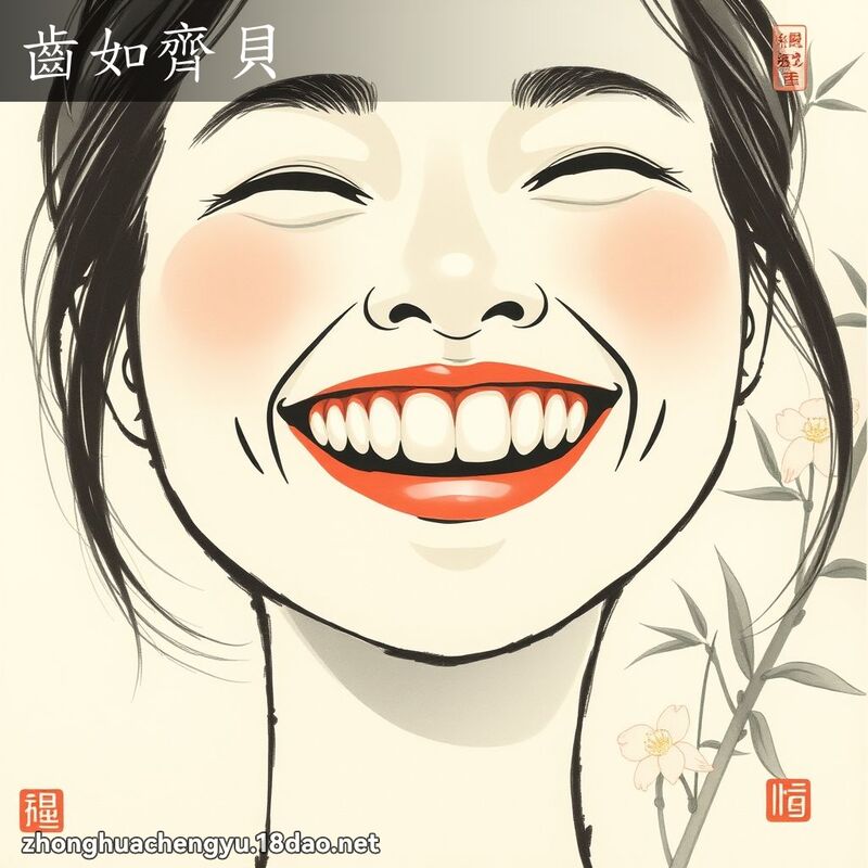 齒如齊貝 - 中華成語配圖