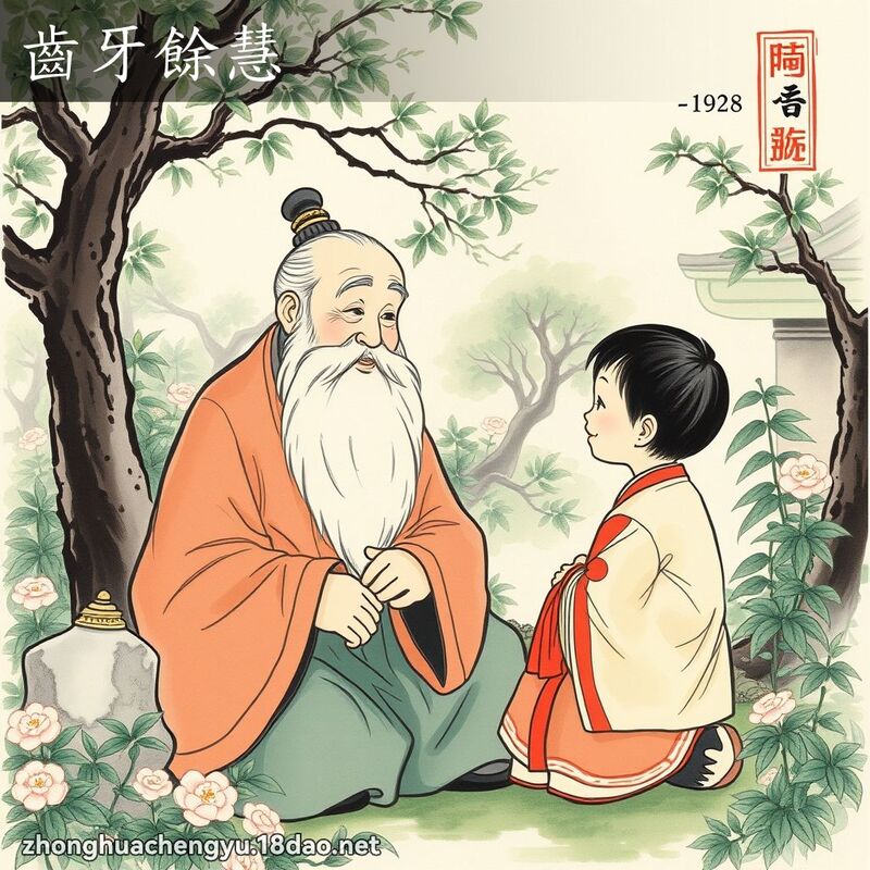 齿牙余慧 - 中华成语配图