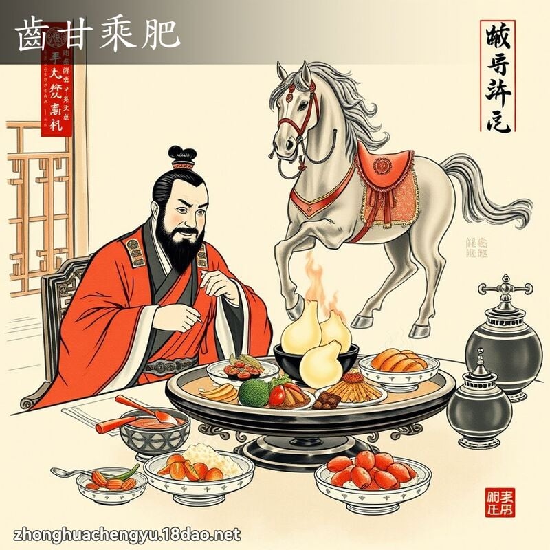 齿甘乘肥 - 中华成语配图
