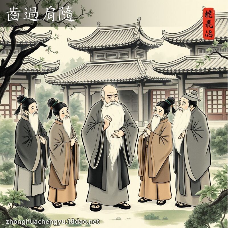 齿过肩隨 - 中华成语配图