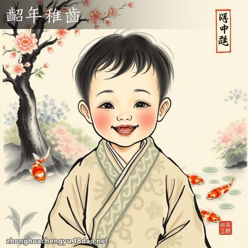 齠年稚齒 - 中華成語配圖