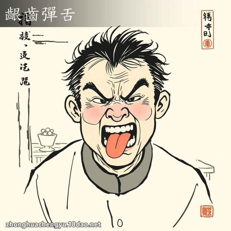 齦齒彈舌 - 中華成語配圖