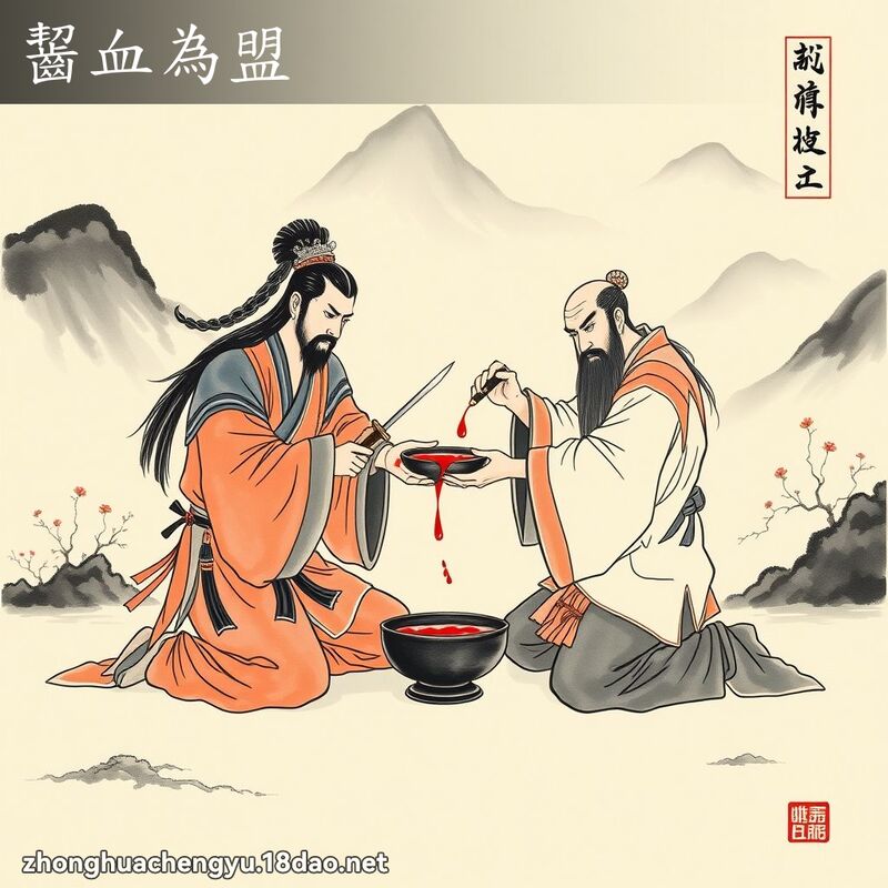齧血為盟 - 中華成語配圖