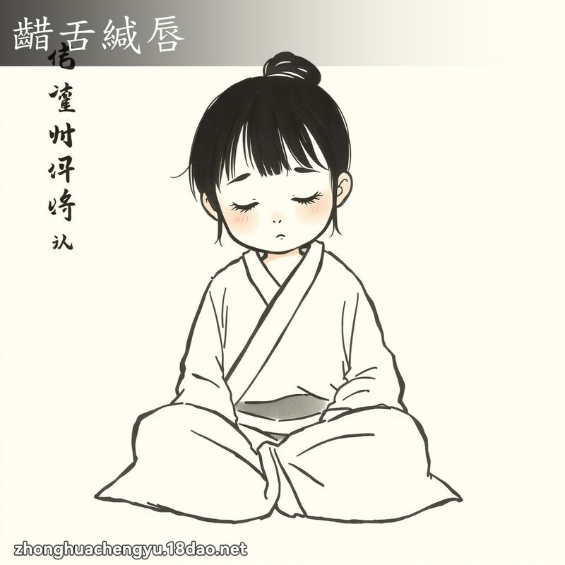 齰舌缄唇 - 中华成语配图