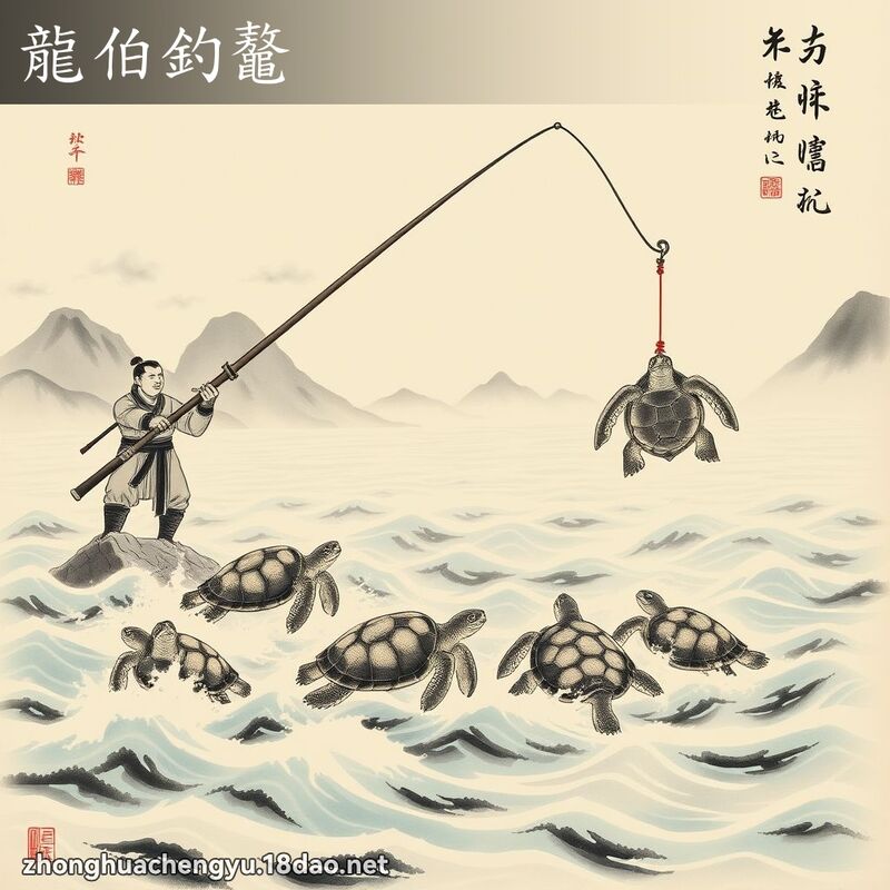 龍伯釣鼇 - 中華成語配圖