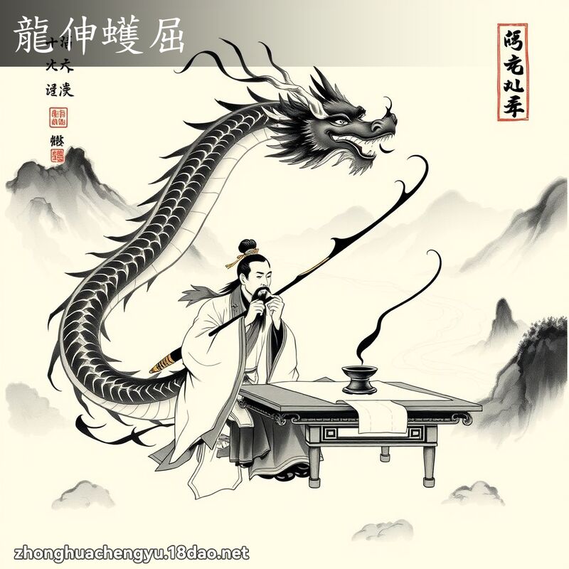 龙伸蠖屈 - 中华成语配图