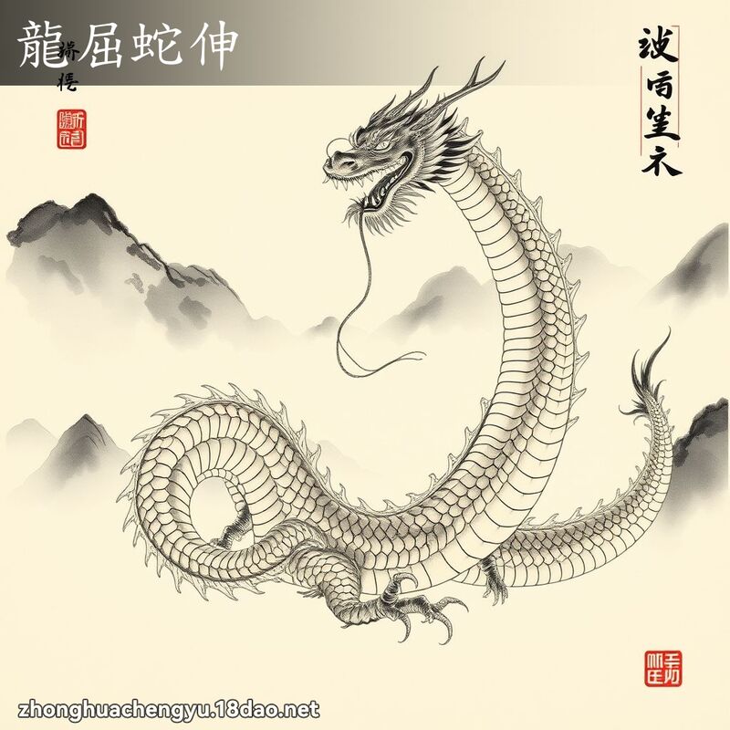 龍屈蛇伸 - 中華成語配圖
