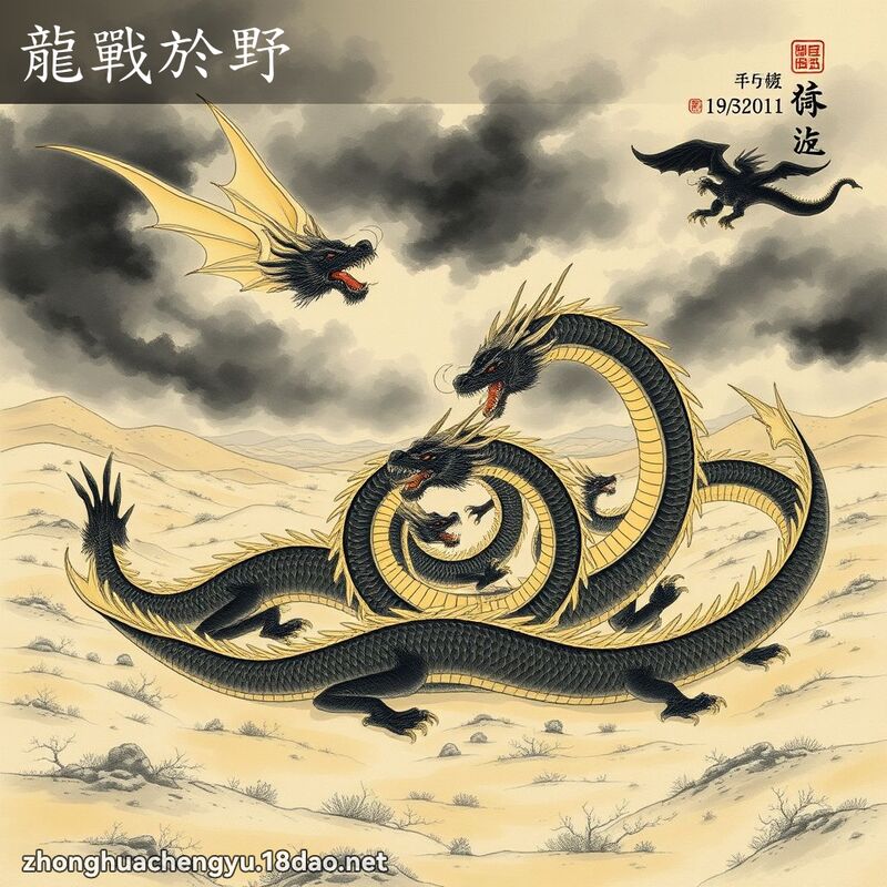 龍戰於野 - 中華成語配圖
