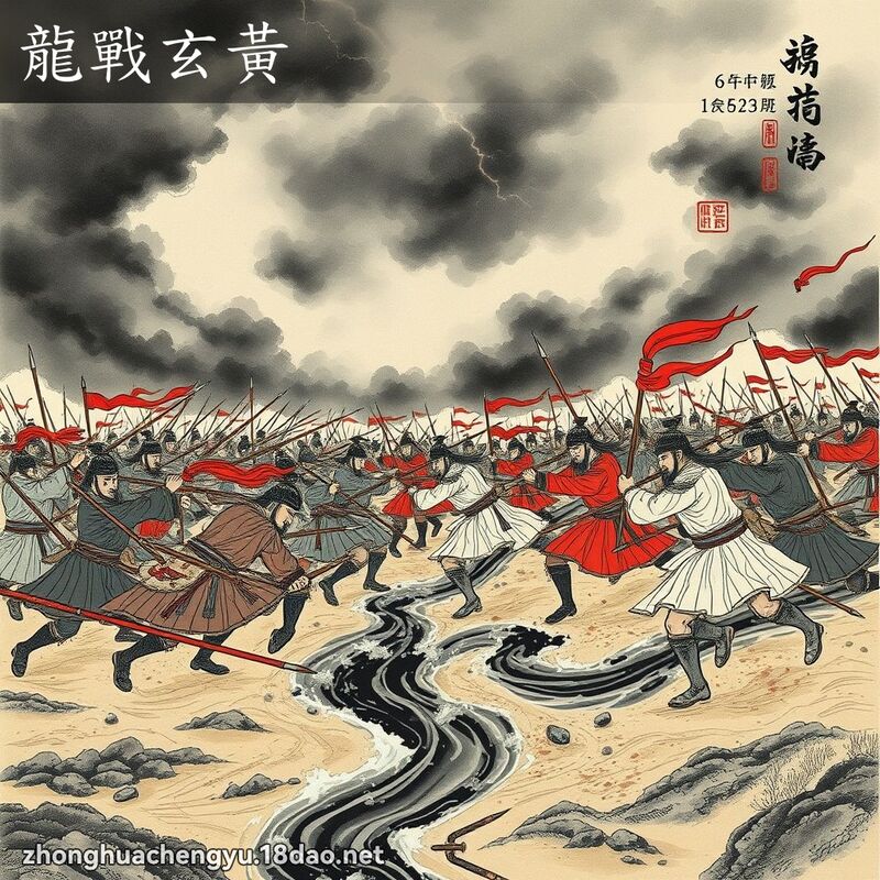 龍戰玄黃 - 中華成語配圖