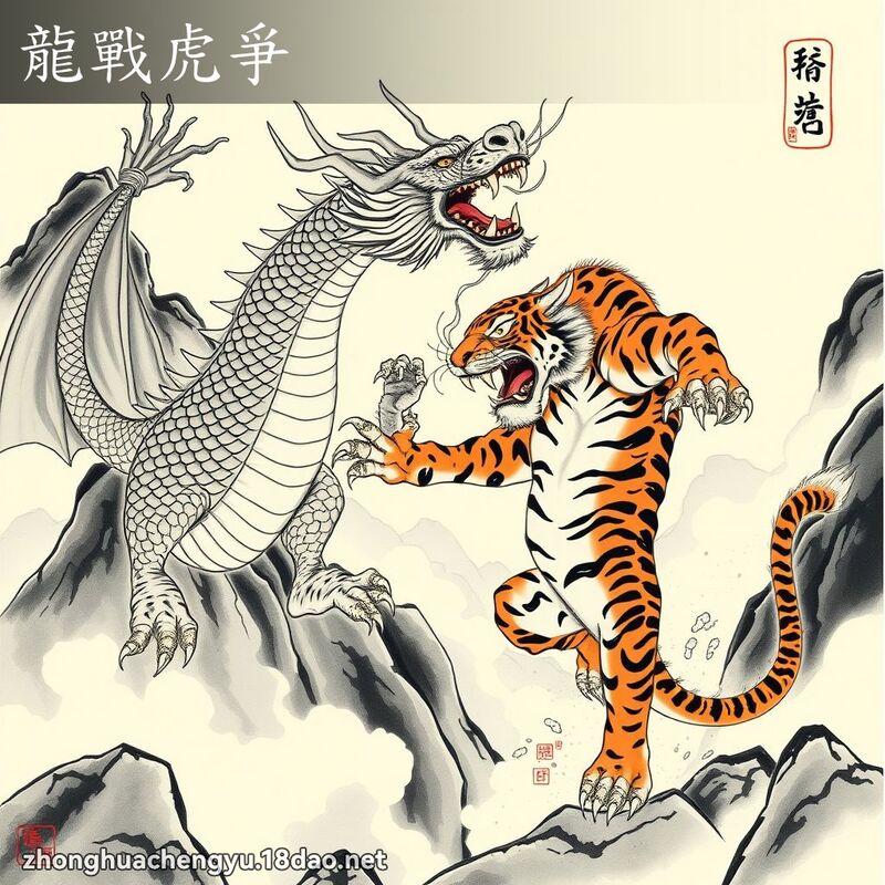 龍戰虎爭 - 中華成語配圖