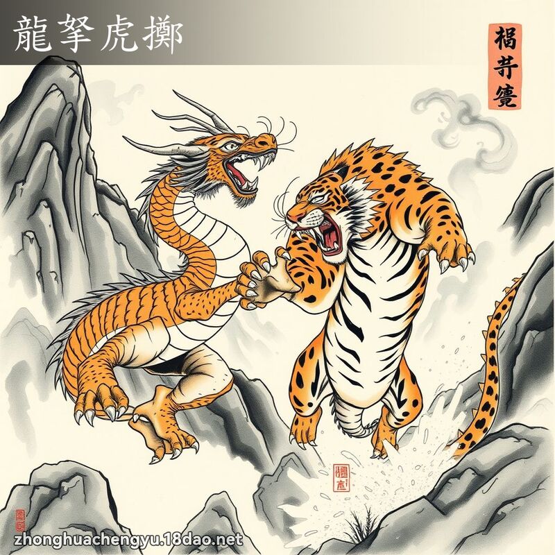 龍拏虎擲 - 中華成語配圖