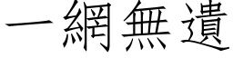 一網無遺 (仿宋矢量字库)