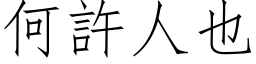 何許人也 (仿宋矢量字库)