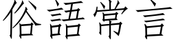 俗語常言 (仿宋矢量字库)