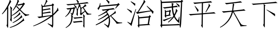 修身齐家治国平天下 (仿宋矢量字库)