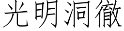 光明洞彻 (仿宋矢量字库)