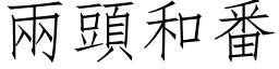 兩頭和番 (仿宋矢量字库)